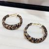 Brincos Redondos Geométricos Personalizados com Estampa de Leopardo Nicho Elegante Acessível Luxo High-End Modernos Brincos Exquisitos Modernos para Mulheres