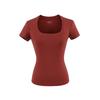 Atacado de Roupas Femininas Transfronteiriças Estilo Europeu e Americano Slim Fit Gola U Verão Top Emagrecedor 2025 Novo Cor Sólida Versátil Camiseta para Mulheres