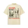 Stejwell Camiseta de Manga Corta con Estampado de Periódico Americano SAINTS Póster de Noticias Marca de Moda Holgada Hombro Caído