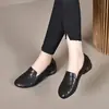 Mocasines de Piel Suave Estampados para Mujer 2026 Otoño Nuevo Estilo Mocasines Superficie de Cuero Slip-on Cómodos Versátiles Suela Suave Zapatos para Madre