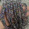 Tubo de strass de resina de 6 mm SS6 tubo de strass de fondo puntiagudo manguera con accesorios DIY tubo redondo hueco cuerda de tubo de colores AB