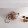 Ins Moda Versão Coreana Estilo Ocidental Vintage Cordão Pequeno Balde Crianças e Meninas Crossbody Mini Bolsa de Moedas Bolsa Feminina