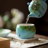 Taza Maestra de Cerámica Pintada a Mano con Color Bajo Esmalte, Taza de Té Estilo Pintura al Óleo, Taza Individual de Gran Capacidad, Juego de Té de Gama Alta, Taza para Uso Personal