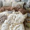 Juego de cama Clase A de Algodón Puro de Cuatro Piezas Juego de Cama de Algodón Puro de Tres Piezas Sábanas Funda de Edredón Funda de Edredón Cama Sábanas Dormitorio de Estudiantes Juego de Tres Piezas 4