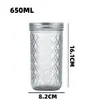 Frasco de Vidrio para Almacenamiento Patrón de Diamante Nido de Pájaro Sub-Botella Transparente Sellado Frasco para Mermelada Frasco Mason Botella para Caviar Al por Mayor
