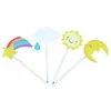 Banderines de Dibujos Animados para Pastel de Cumpleaños Paquete de 12 Banderín de Dibujos Animados Gato Ding-Dang Banderín de Dibujos Animados Cerdo Juego de Banderines para Fiesta