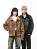 MTLCLOTHES Ropa para Hombre Invierno Nuevo Vintage Abrigo de Piel de Cordero Piel Sintética Forro Polar Engrosado Traje para Motociclismo