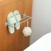 Toallero de baño sin perforaciones, estante de almacenamiento multicapa para baño, con drenaje, para colgar zapatillas
