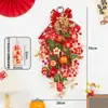 Pingente de Bênção de Ano Novo, Guirlanda Decorativa para Corrimão de Escada do Festival da Primavera, Decoração Suspensa Festiva com Frutas Vermelhas para Sala de Estar, Rattan Festivo de Ano Novo do Ano do Cavalo
