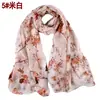 Versión coreana de moda primavera y verano flor de ciruelo algodón Bufanda para mujer al por mayor pañuelo para la cabeza pañuelo chal suministro en stock