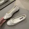 Zapatos de abuela retro estilo francés con lazo, suela blanda, para mujer, 2026, nuevos zapatos planos de lunares estilo hada, de nicho