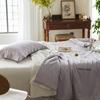 Edredón de verano de cuatro piezas de Tencel, elegante, de seda helada, de alta gama, de color sólido y ligero, con aire acondicionado y ropa de cama.