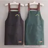 Nuevo Delantal Impermeable para Cocina, Ropa de Trabajo Impermeable y a Prueba de Aceite, Catering, Delantal Fino Estilo Coreano para Mujer, Estampado Personalizado para Hombre