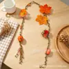 Cortinas Decorativas de Flores com Atmosfera de Outono, Decorações Penduradas de Corda de Cânhamo, Cortinas de Flores Artificiais e Trepadeiras Penduradas para Festas Temáticas