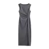 Z Estilo Europeo Transfronterizo 2026 Nueva Moda Elegante Ropa para Mujer al por Mayor Versátil Vestido Midi sin Mangas 9003766
