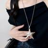 Estilo Minimalista Collar Colgante Gota de Agua de Plata Cadena Larga para Suéter Otoño e Invierno para Mujer Lujo Accesible Accesorios de Cuello Alto de Gama Alta