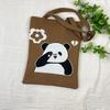 Bolsa de Tricô Ins Desenho Panda Feminina Moda para Carregar na Mão Grande Capacidade Bolsa de Ombro Bolsa Transversal Bolsa