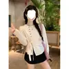 Camisa Larga de Manga Larga con Lazo Lateral Irregular Estilo Francés para Mujer, Nuevo Diseño de Principios de Otoño, Top Chic de Nicho Puro y Atractivo