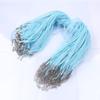 Collar de cuerda de cuero DIY, collar de cuerda de cera coreana, collar de cuerda de cuero con hebilla de langosta y cuerda de cera