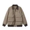 Chaqueta Rumeng Spring Estilo Americano Nuevo con Bolsillos Grandes para Hombres y Mujeres, Corte Holgado, Cuello Solapa Colorblock, Abrigo Cleanfit para Parejas, Moderno
