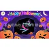 Novo produto transfronteiriço: Caveira de Halloween, bruxa, abóbora, decoração de fundo de palhaço, tecido decorativo para pendurar com atmosfera de terror ao ar livre
