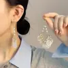 Pendientes de Borla de Concha Retro Franceses Súper Hada Lujo Accesible Exagerado Gama Alta Nicho Oreja Colgante Pendientes de Perla Oreja Colgante