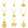 Collar de Oro Shuibei 999 Oro Puro Colgante Fu Collar Entrelazado 3D Oro Duro para Mujer Oro Puro Industria de la Belleza Estilo Caliente
