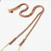 Cordón para Clavícula con Cuentas Dzi de Xizang, Colgante de Cruz, Hebilla de Seguridad de Jade, Cordón de Algodón Tejido a Mano, Cuerda para Colgar en el Cuello de Doble Extremo para Hombres y Mujeres