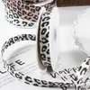 PU Leopardo Lapela Feito à Mão DIY Laço Caixa de Presente de Casamento Embalagem de Flores Acessórios de Vestuário Chapéu de Palha Fita