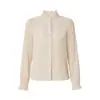Camisa de cuello alto para mujer con diseño francés, nuevo top moderno en relieve, camisa vintage