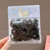 Elástico de cabelo preto simples para crianças, alta elasticidade, não danifica o cabelo, elástico de cabelo para meninas e bebês, acessório de cabelo de elástico