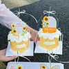 Decoración para Pastel del Día del Maestro 2026 Topper Feliz Día del Maestro Tarjeta de Girasol Decoración con Cinta de Moño