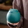 Gato de la Suerte Cerámico Tetera Creativa Grande y Pequeña Olla para Almacenar Té Negro Gres Sellada Olla a Prueba de Humedad Estilo Chino Tetera Pequeña