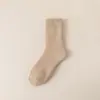 Calcetines Personalizados para Mujer en Otoño e Invierno Forrados de Felpa y Engrosados para Heattech Color Puro Calcetines de Felpa de Media Pantorrilla para Niñas para Resistir el Frío Calcetines Casuales para Dormir