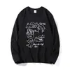 Camiseta de manga larga de algodón puro con cuello redondo negro para mujer, nuevo estilo primavera y otoño, estampado de cachorro de dibujos animados, top holgado casual versátil