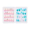 24 Peças de Unhas Postiças Usáveis para Adultos Produtos Acabados Transfronteiriços Patches de Manicure de Alta Qualidade Manicure Amêndoa Removível Atacado