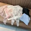 Bufanda Triángulo de Encaje Estilo Francés Primavera y Verano para Mujer, Versátil, Estilo Hepburn, Accesorios de Moda, Bufanda de Malla Bordada