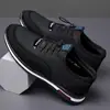 Zapatos de conducción para hombre de otoño, nuevos, versátiles, sin cordones, suela blanda, antideslizantes, ligeros, de piel, estilo casual para hombre