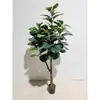 Ficus Lyrata Artificial para Interiores, Planta Decorativa Grande de Piso en Maceta para Hotel y Centro Comercial, Decoración Suave y Paisajismo