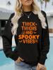 Sudadera con estampado de Halloween y cuello redondo de manga larga informal para mujer, otoño e invierno, transfronteriza entre Europa y Estados Unidos, venta al por mayor