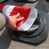 Cone de borracha de 70 cm cone de sorvete cone de trânsito cone reflexivo triângulo cone pare estacionamento