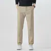 Feng She Roupa Masculina / 2026 Primavera/Outono Novos Calças Jeans Masculinas Americanas Largas de Perna Reta Cintura Meio Elástica Calças Casuais Calças Compridas Marca Tendência