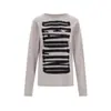 T1313 Camiseta de manga larga con cuello redondo, ligeramente holgada, adelgazante, con estampado, estilo americano, chica picante, moda urbana de alta gama