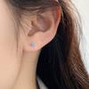 Pendientes Nalan S925 de plata esterlina con un diseño de nicho fresco y dulce, exquisitos y sencillos con diamantes azules de cuatro garras M06210