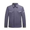 Chaqueta de Trabajo con Cremallera para Primavera Otoño Invierno para Hombre de Manga Larga Resistente al Desgaste Antiestática Ropa de Trabajo Exterior con Tiras Reflectantes Ropa de Protección Laboral