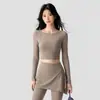 Pantalones de yoga para mujer, conjunto de dos piezas de verano, adecuado para usar al aire libre, deportes, correr, pantalones acampanados, de cintura alta, entrenamiento de Pilates, conjunto de fitness, manga larga