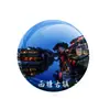 Ímã de Geladeira de Vidro de Lembrança da Cidade de Zhejiang Ponto Turístico Cultural e Criativo Lago Oeste Hangzhou Lago Qiandao Xitang Ímã de Geladeira