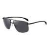 Gafas de Sol Transfronterizas para Hombre Acero Inoxidable de Alta Gama Clásicas Cuadradas Media Montura Anti-UV Conductor Gafas de Sol Polarizadas Venta al por Mayor