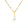 Amazon Transfronterizo Collar de Zirconia de 26 Letras Moda Colgante de Diamante Completo Joyería Creativa Letra Cadena de Clavícula Onda de Agua