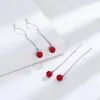 Brinco Fio Vermelho Cinábrio Feminino 2022 Nova Moda Tendência Brincos de Ano Novo Luxo Leve Nicho Tachas Sensação de Alto Padrão Temperamento